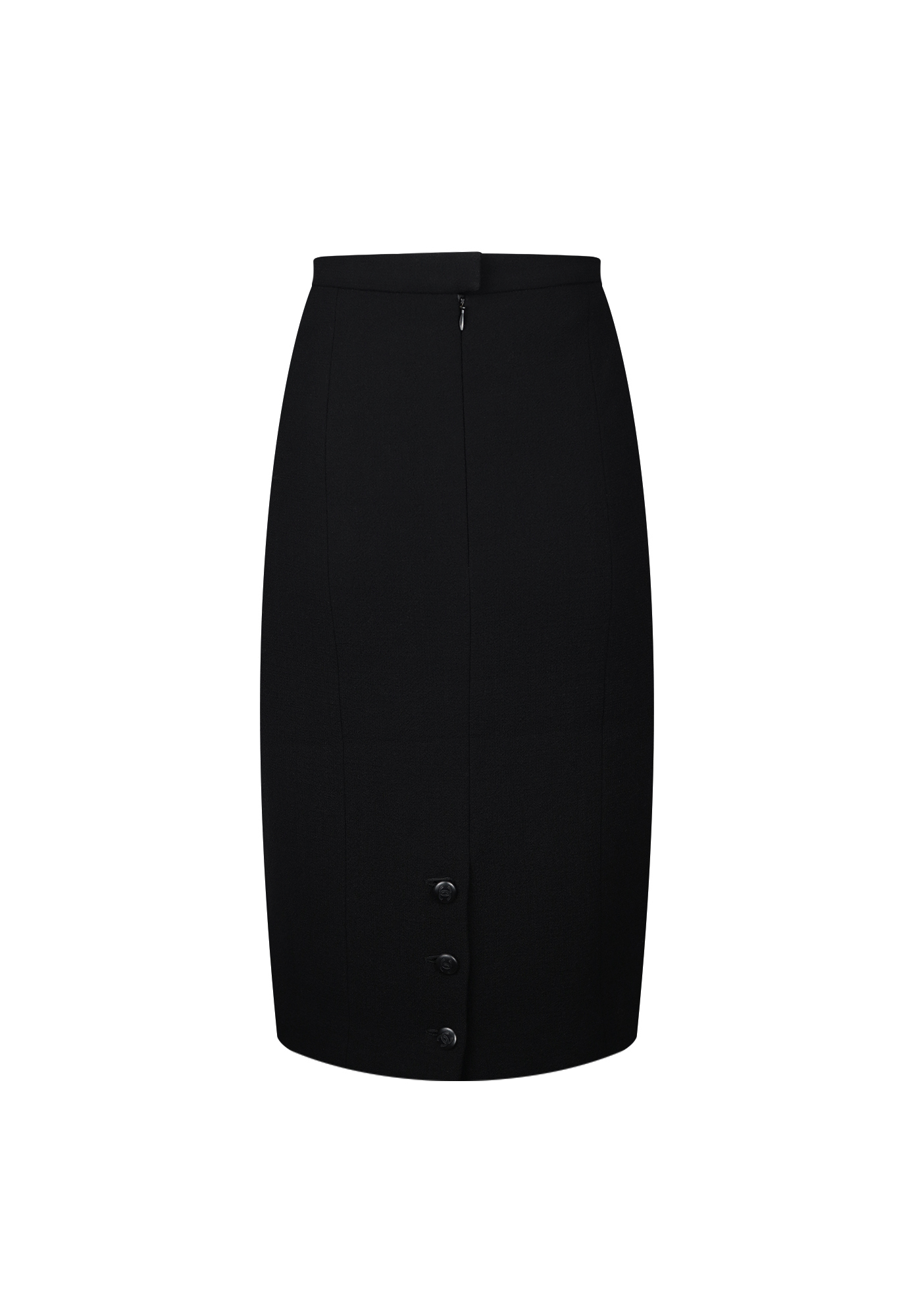 Chanel Black Skirt With Logo Buttons
