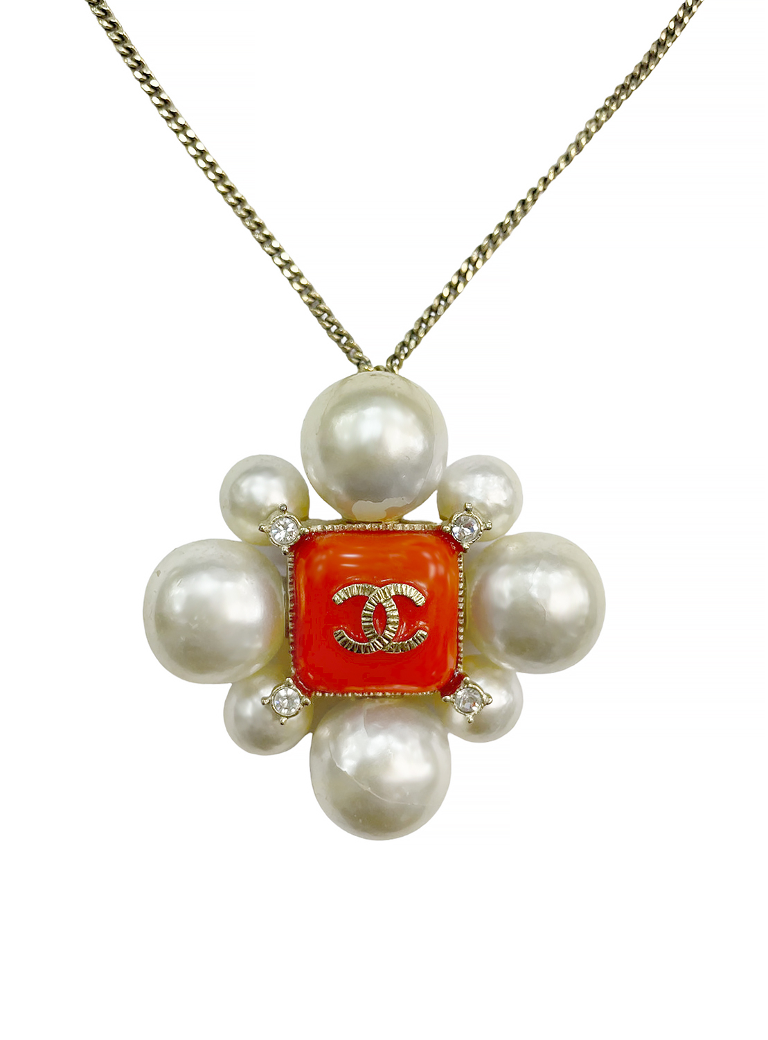 Chanel Logo Charm Necklace