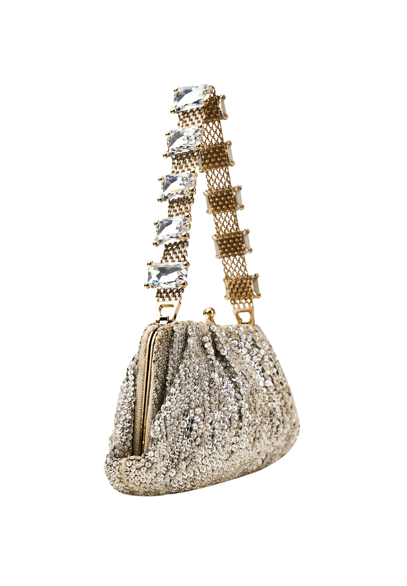 Silver Crystal-Embellished Valentino Bag