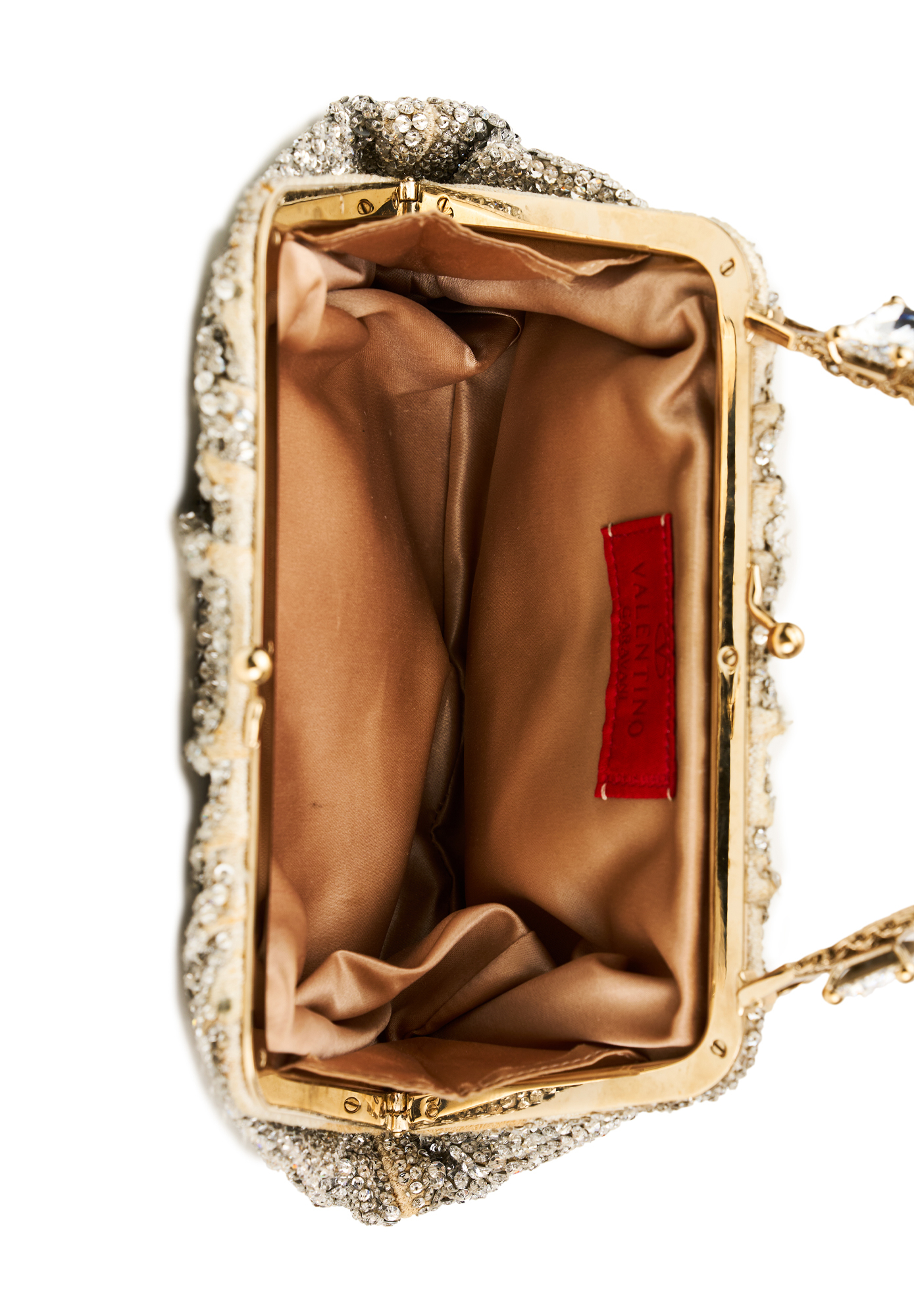 Silver Crystal-Embellished Valentino Bag