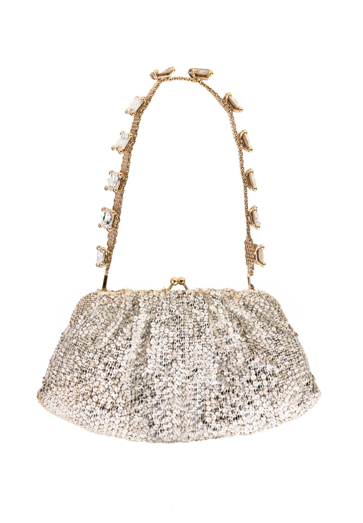 Silver Crystal-Embellished Valentino Bag