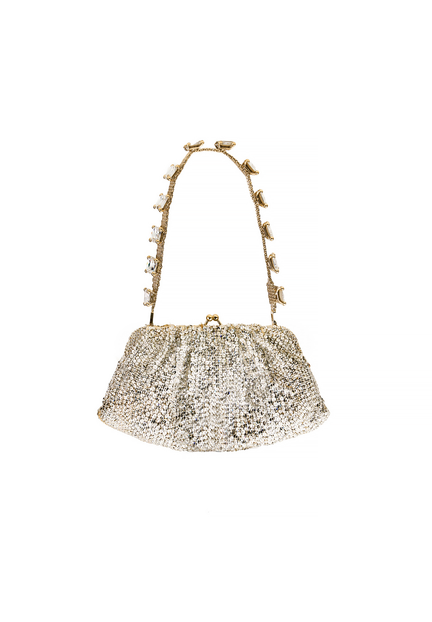 Silver Crystal-Embellished Valentino Bag