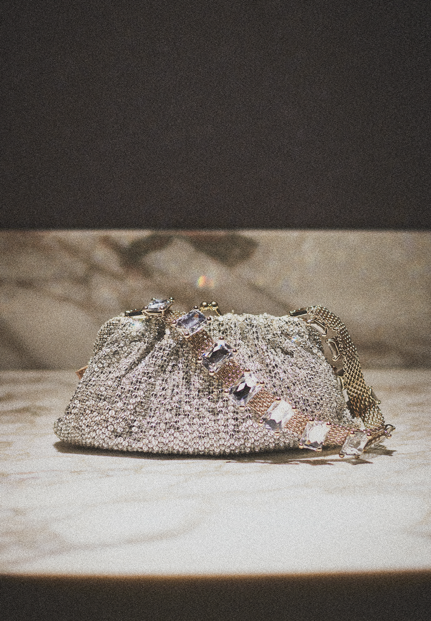 Silver Crystal-Embellished Valentino Bag