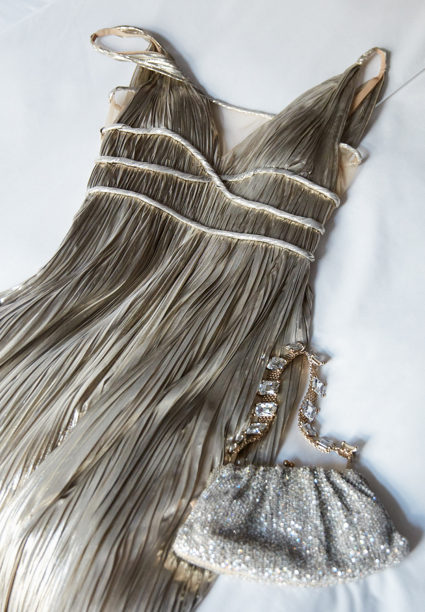 Silver Crystal-Embellished Valentino Bag