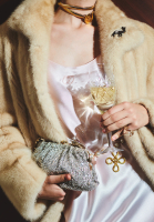 Silver Crystal-Embellished Valentino Bag