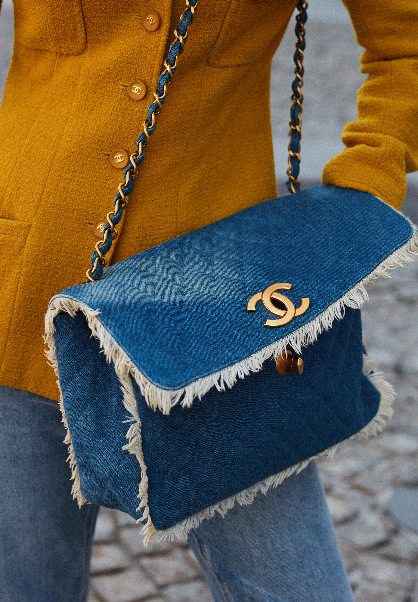 Chanel Maxi Denim Single Flap Bag