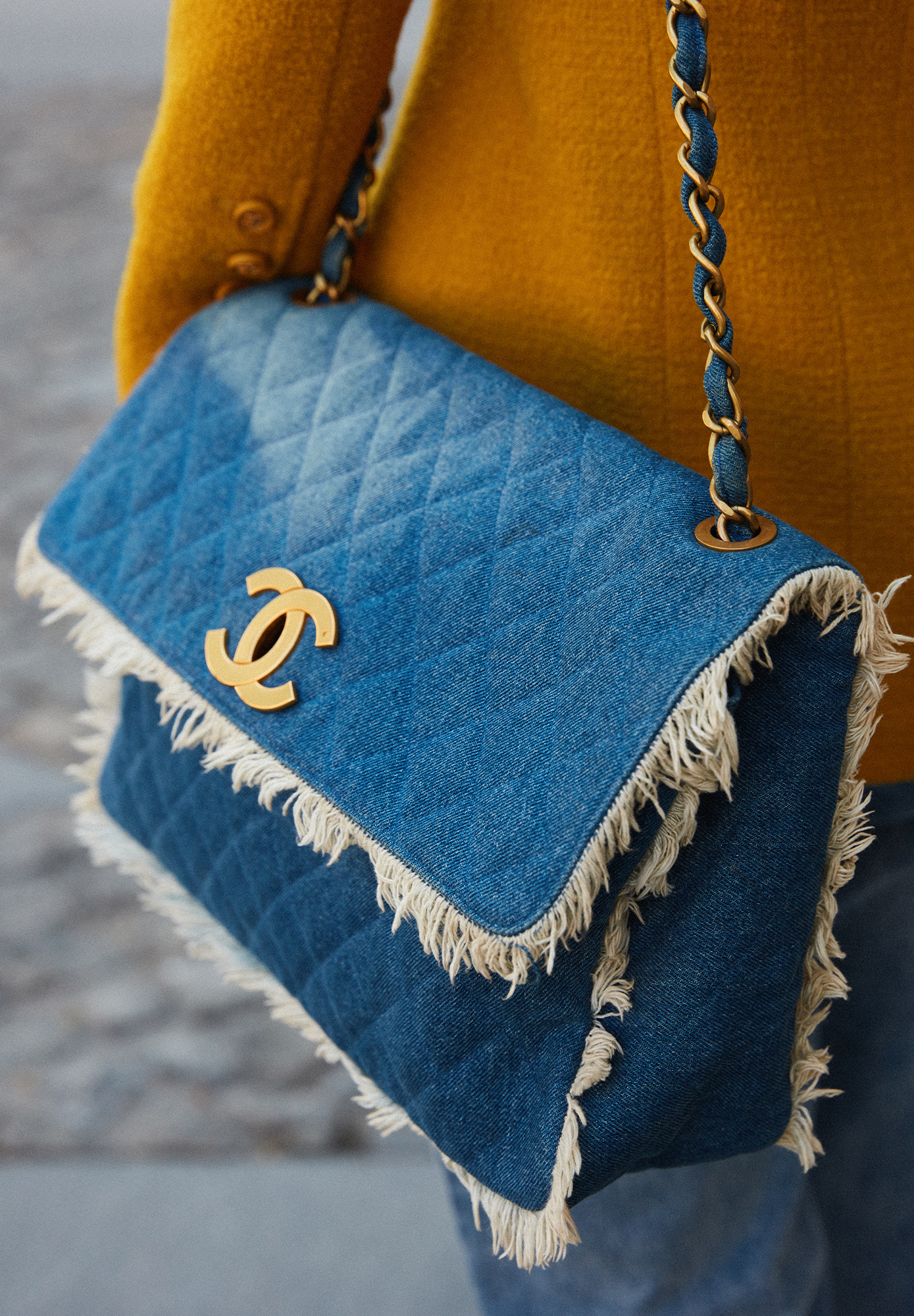 Chanel Maxi Denim Single Flap Bag