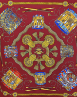Hermès Les Tambours Silk Scarf