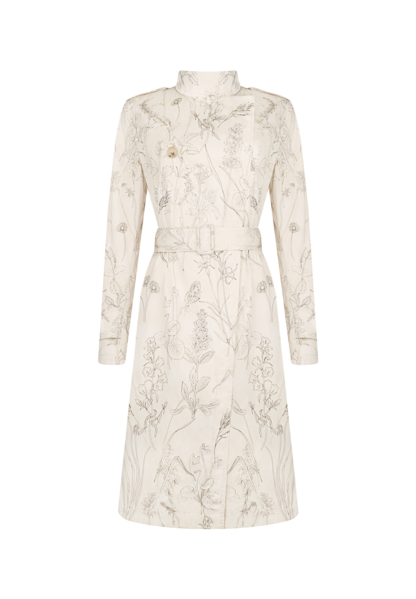 Bottega Veneta Trench Coat With Floral Print