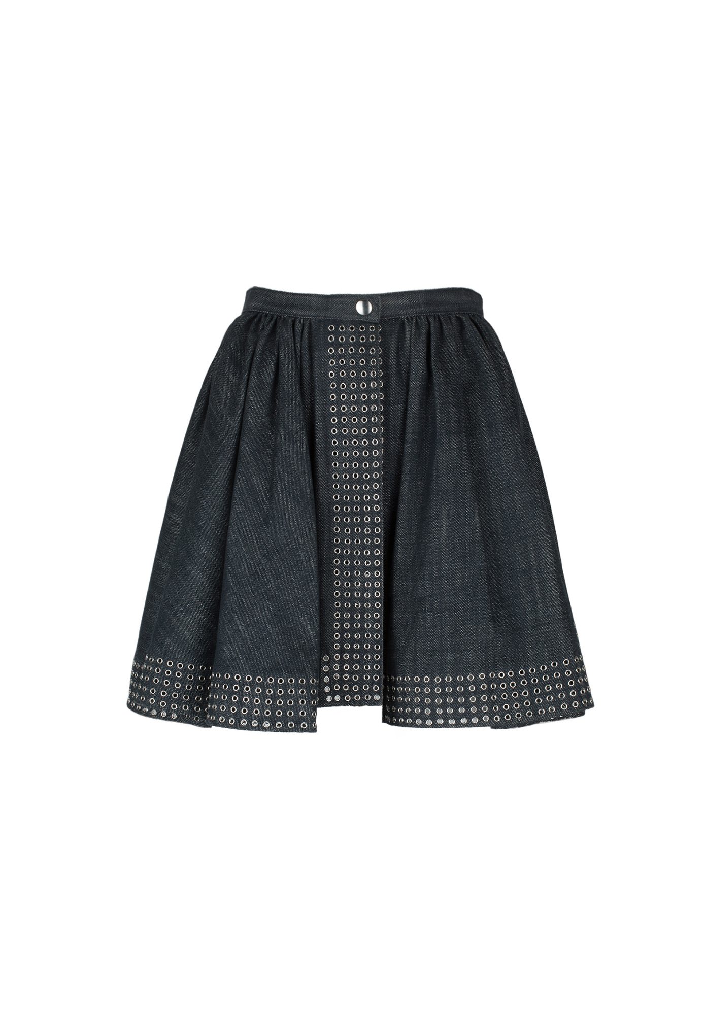 Alaia Denim Skirt With Eyelets
