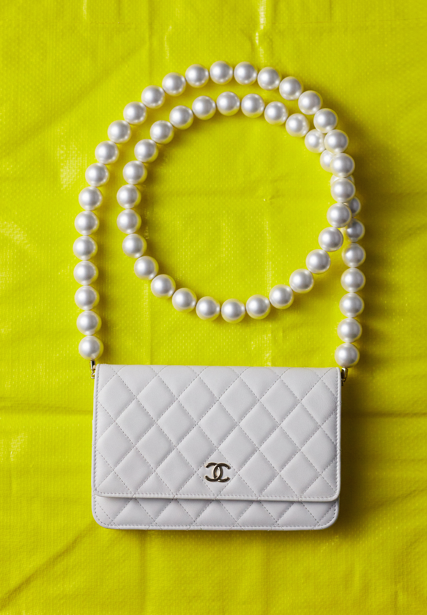 Chanel Pearl White Wallet On Chain Bag