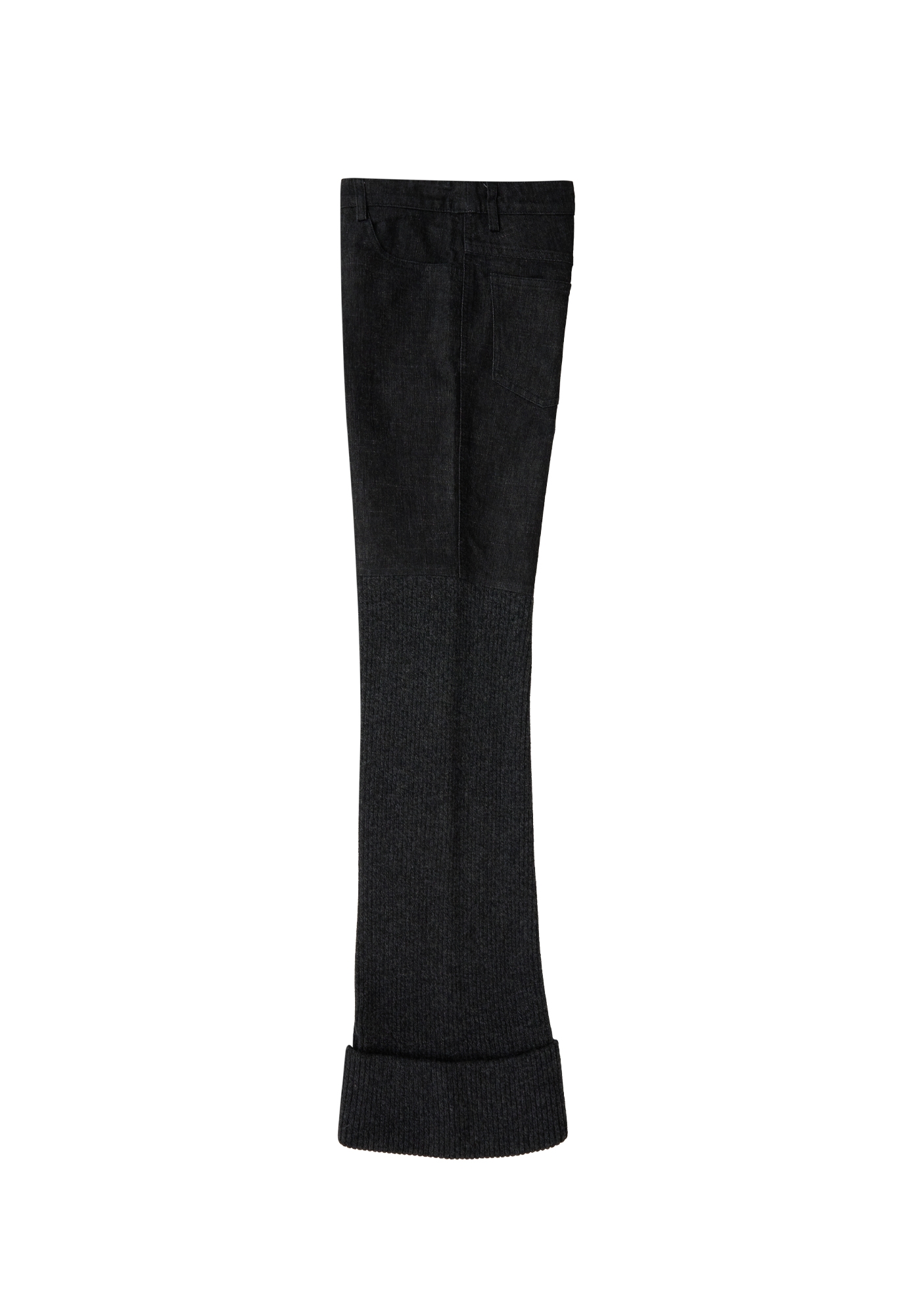 Chanel Dark Gray Jeans With Knit Insert