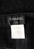 Chanel Dark Gray Jeans With Knit Insert