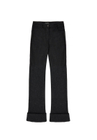 Chanel Dark Gray Jeans With Knit Insert
