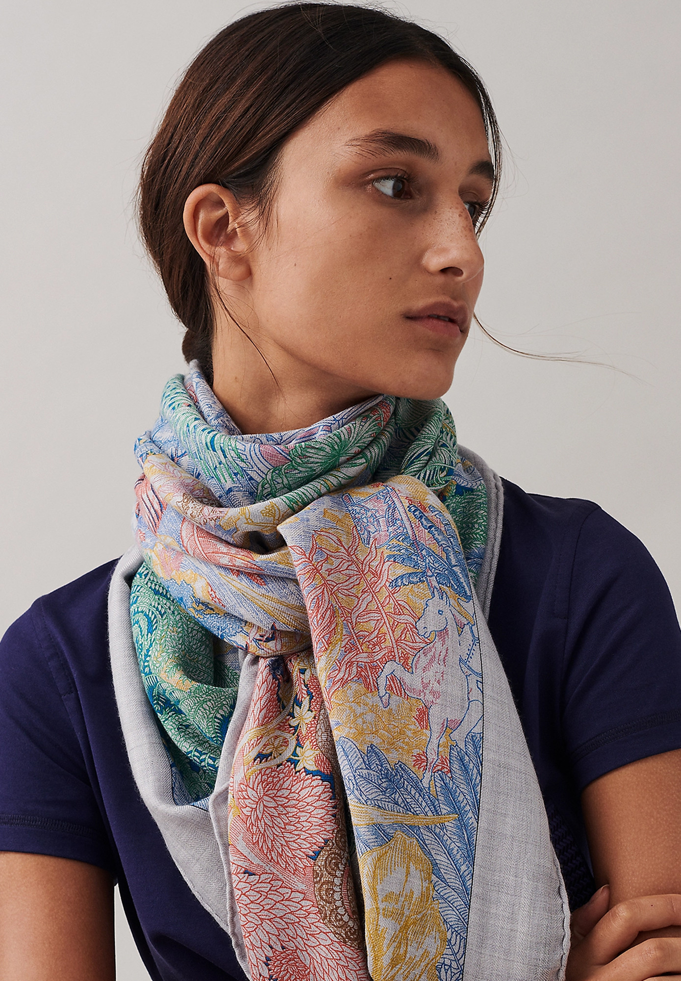 Hermès Faubourg Tropical Cashmere Shawl