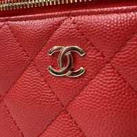 Chanel Vanity Case Red Caviar Leather Bag