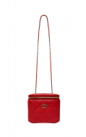 Chanel Vanity Case Red Caviar Leather Bag