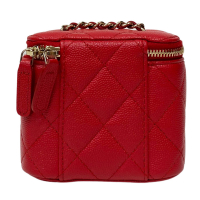 Chanel Vanity Case Red Caviar Leather Bag