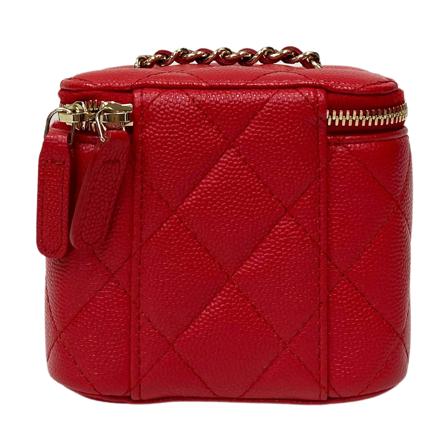 Chanel Vanity Case Red Caviar Leather Bag