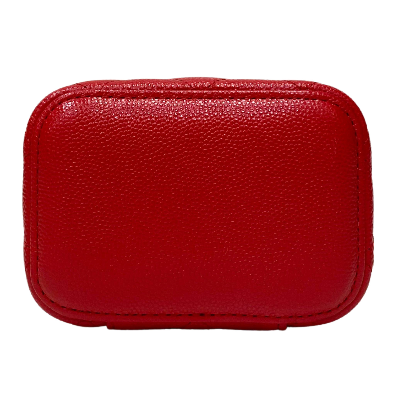 Chanel Vanity Case Red Caviar Leather Bag