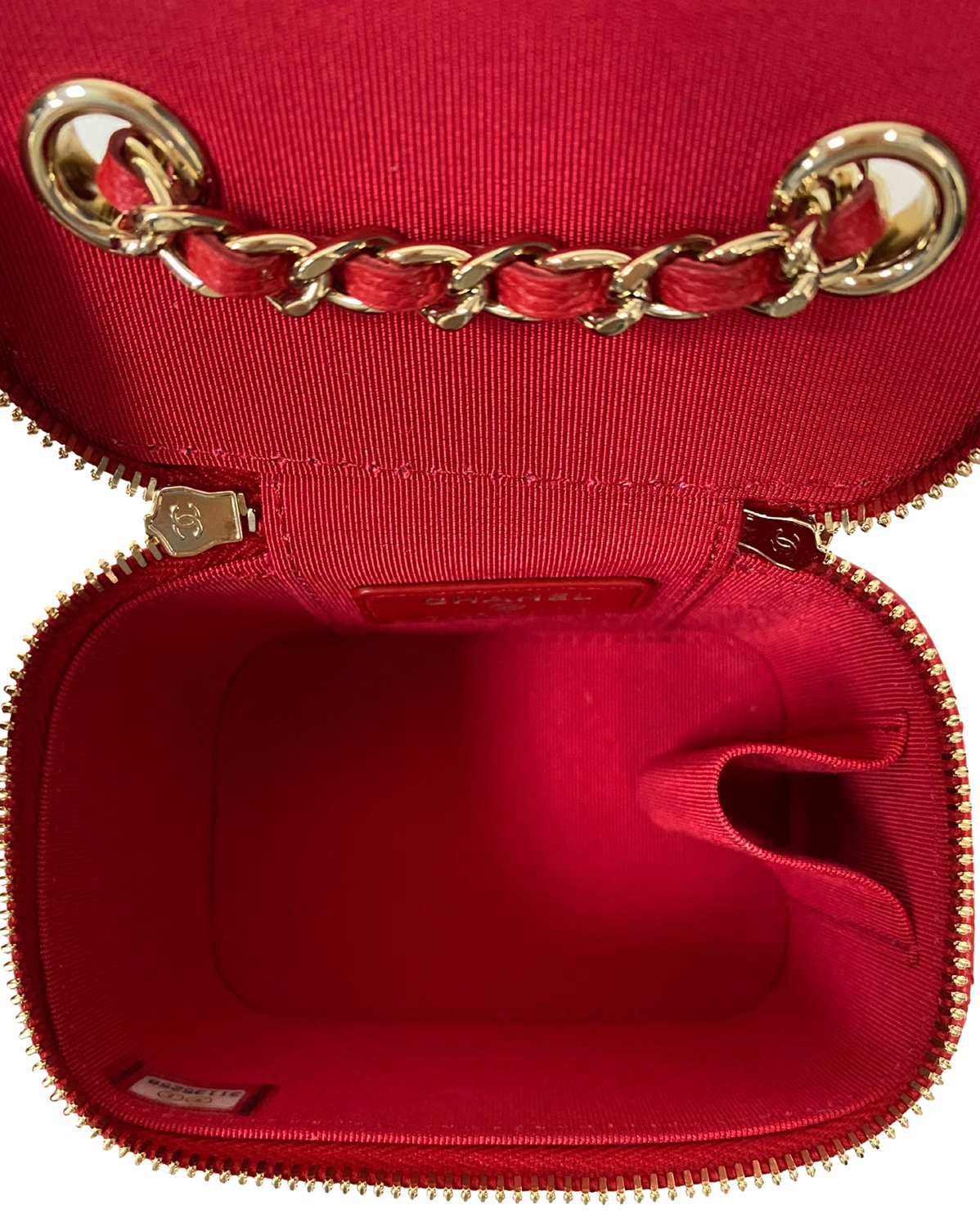 Chanel Vanity Case Red Caviar Leather Bag