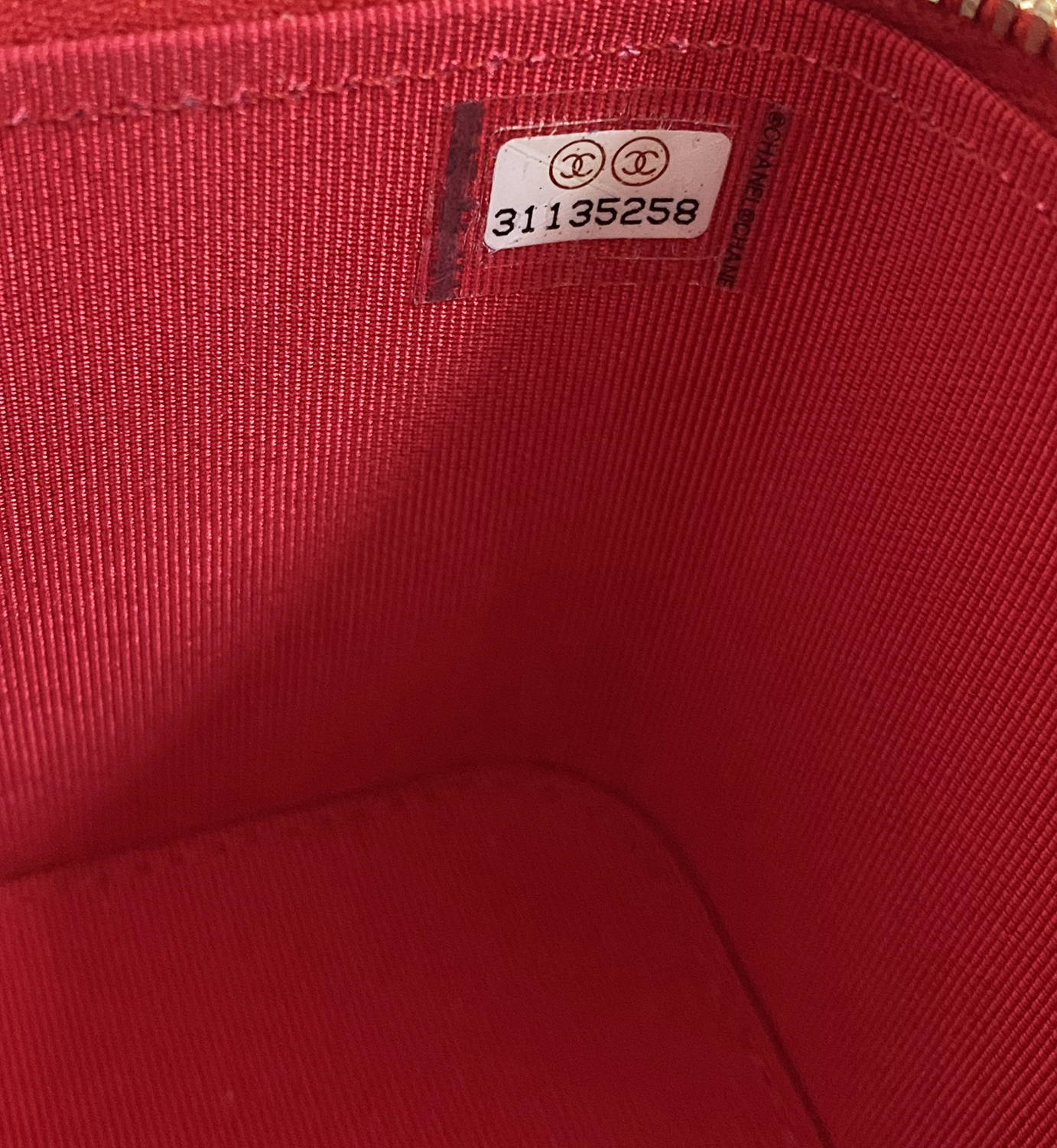 Chanel Vanity Case Red Caviar Leather Bag