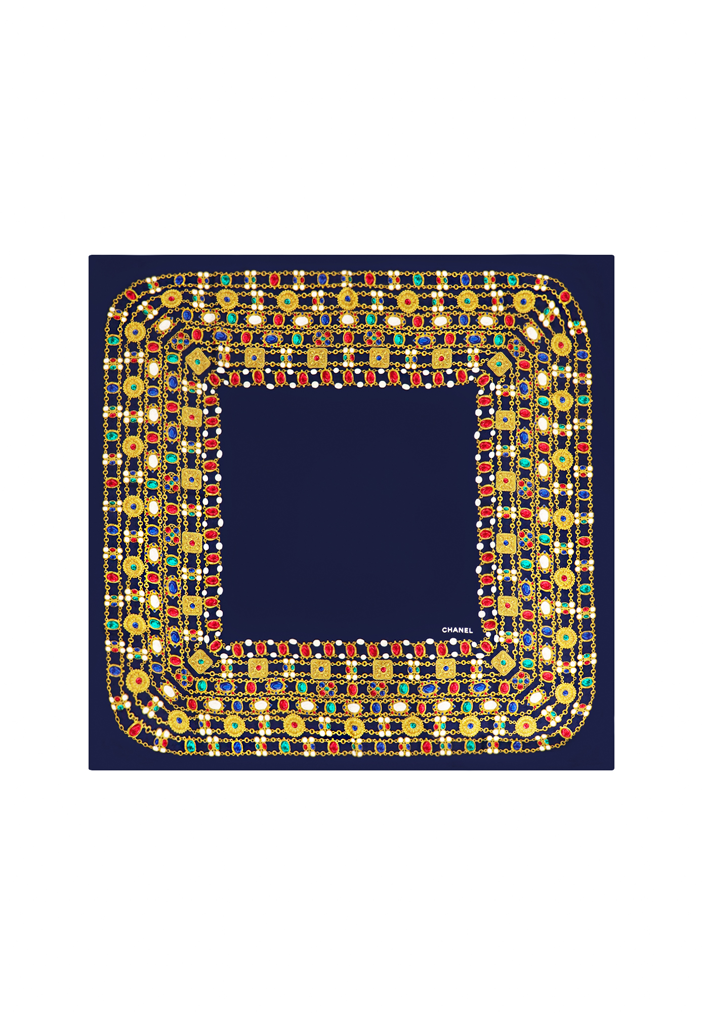 Chanel Silk Scarf With Crystals