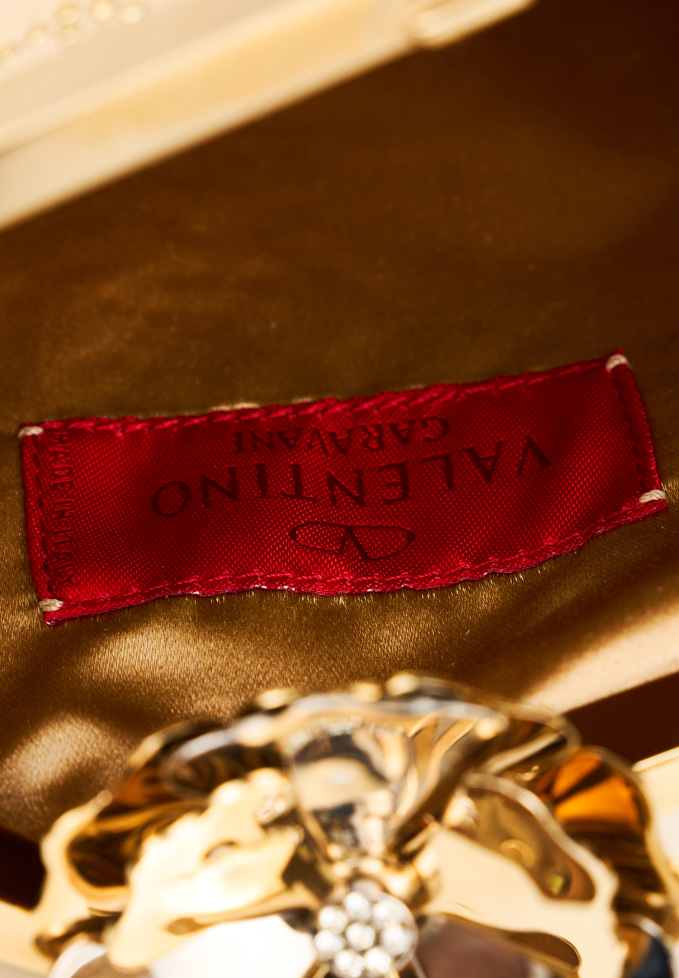 Golden Floral-Clasp Valentino Bag