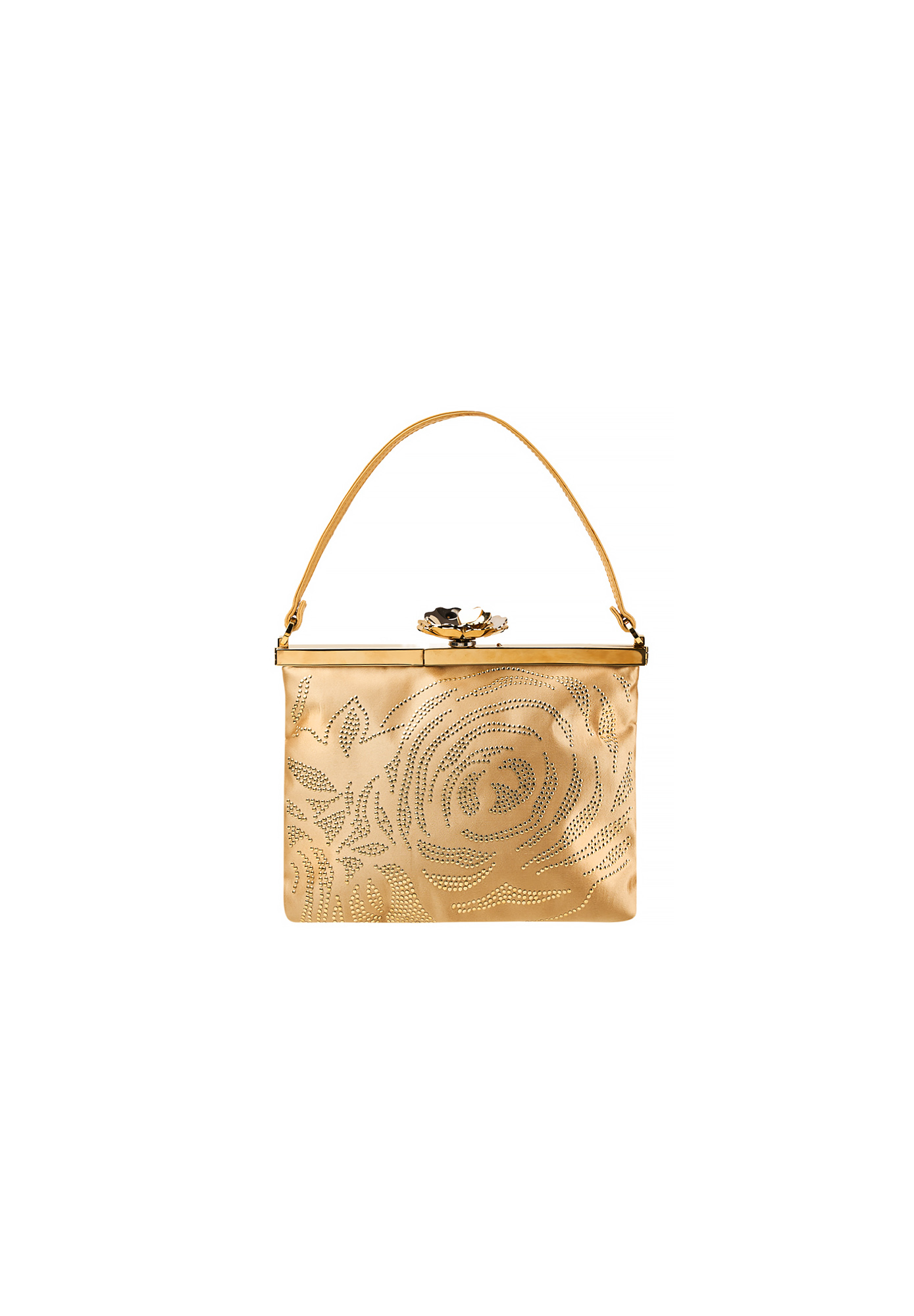 Golden Floral-Clasp Valentino Bag