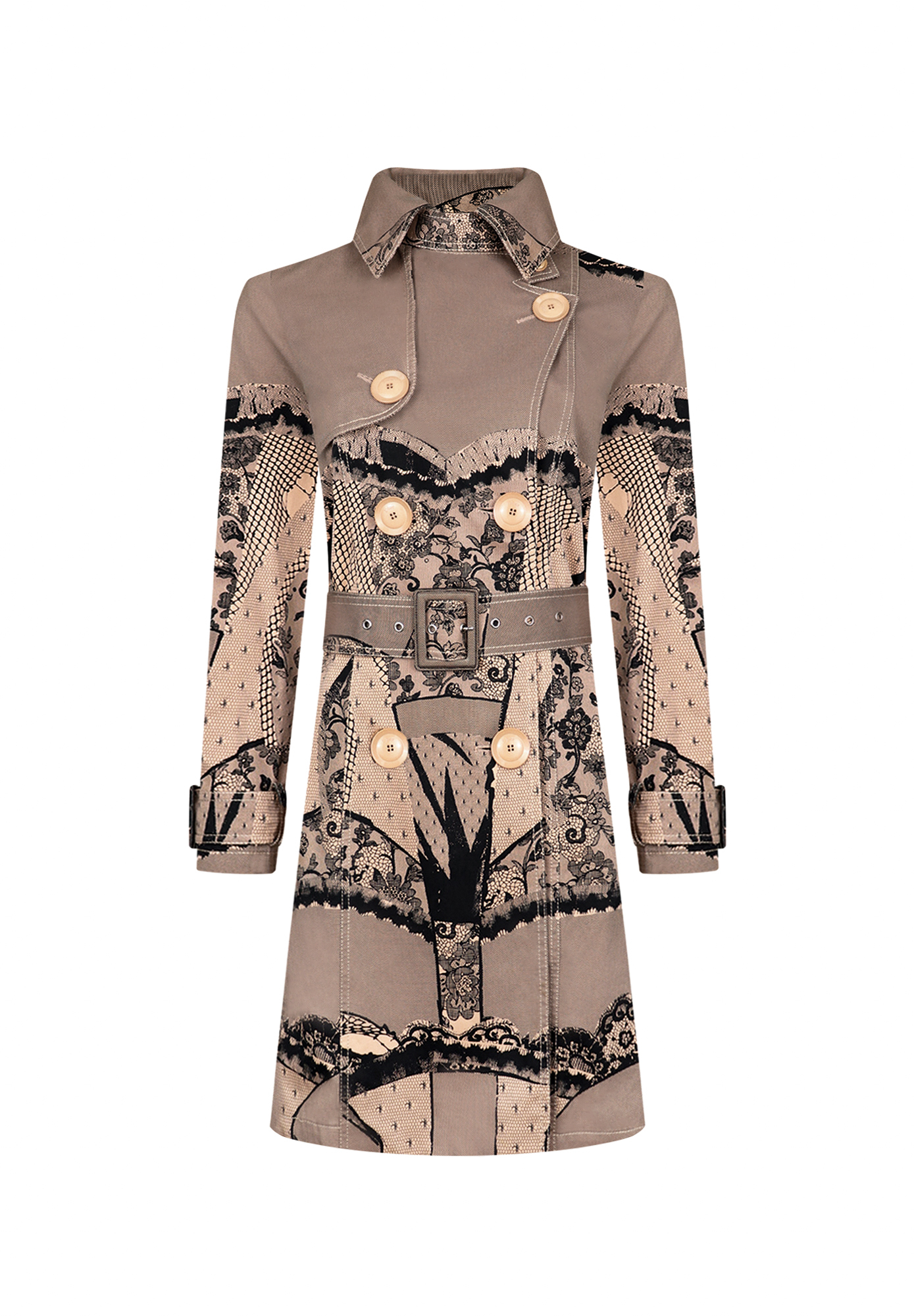 Christian Dior Trench Coat With Lace Print