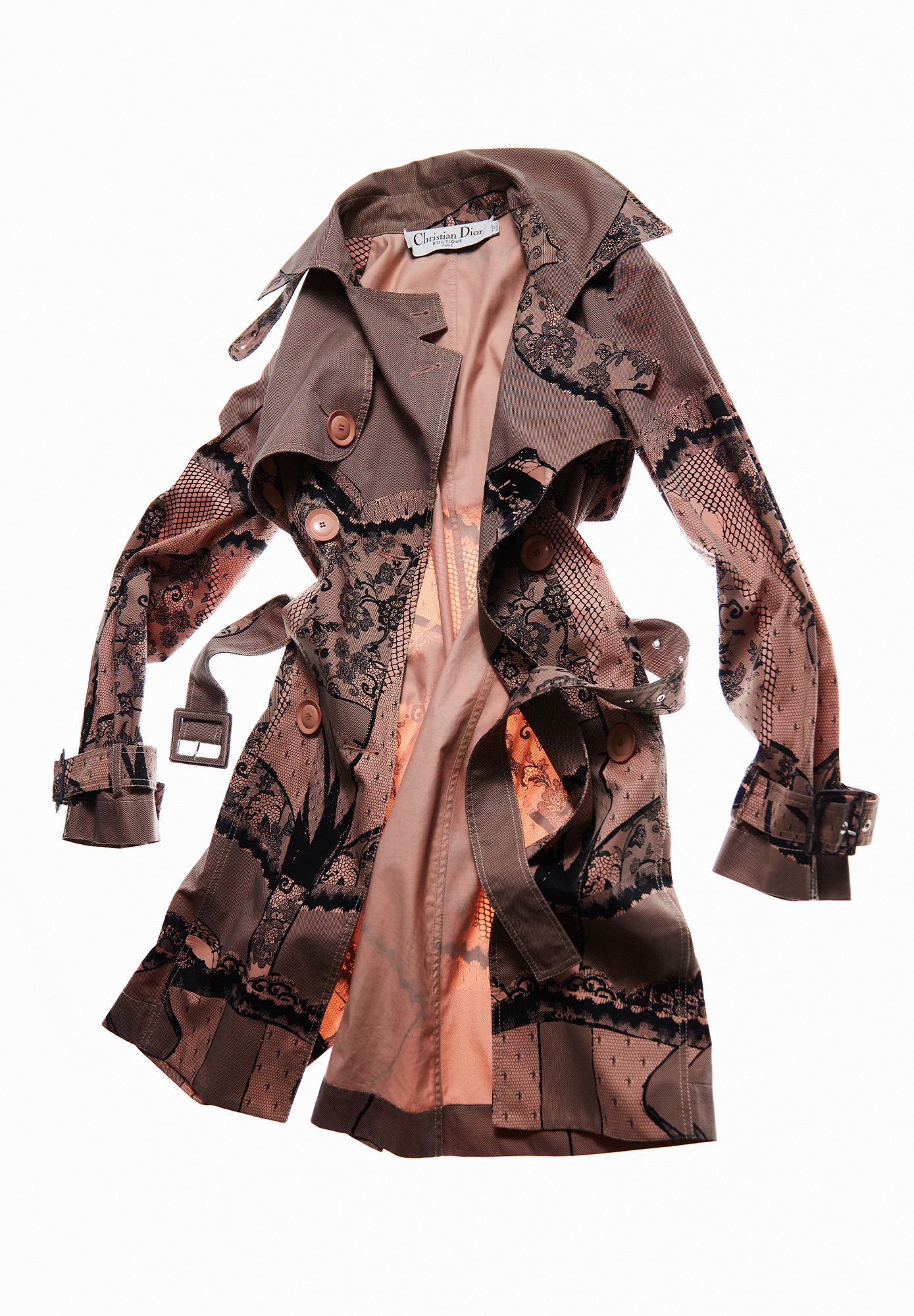 Christian Dior Trench Coat With Lace Print