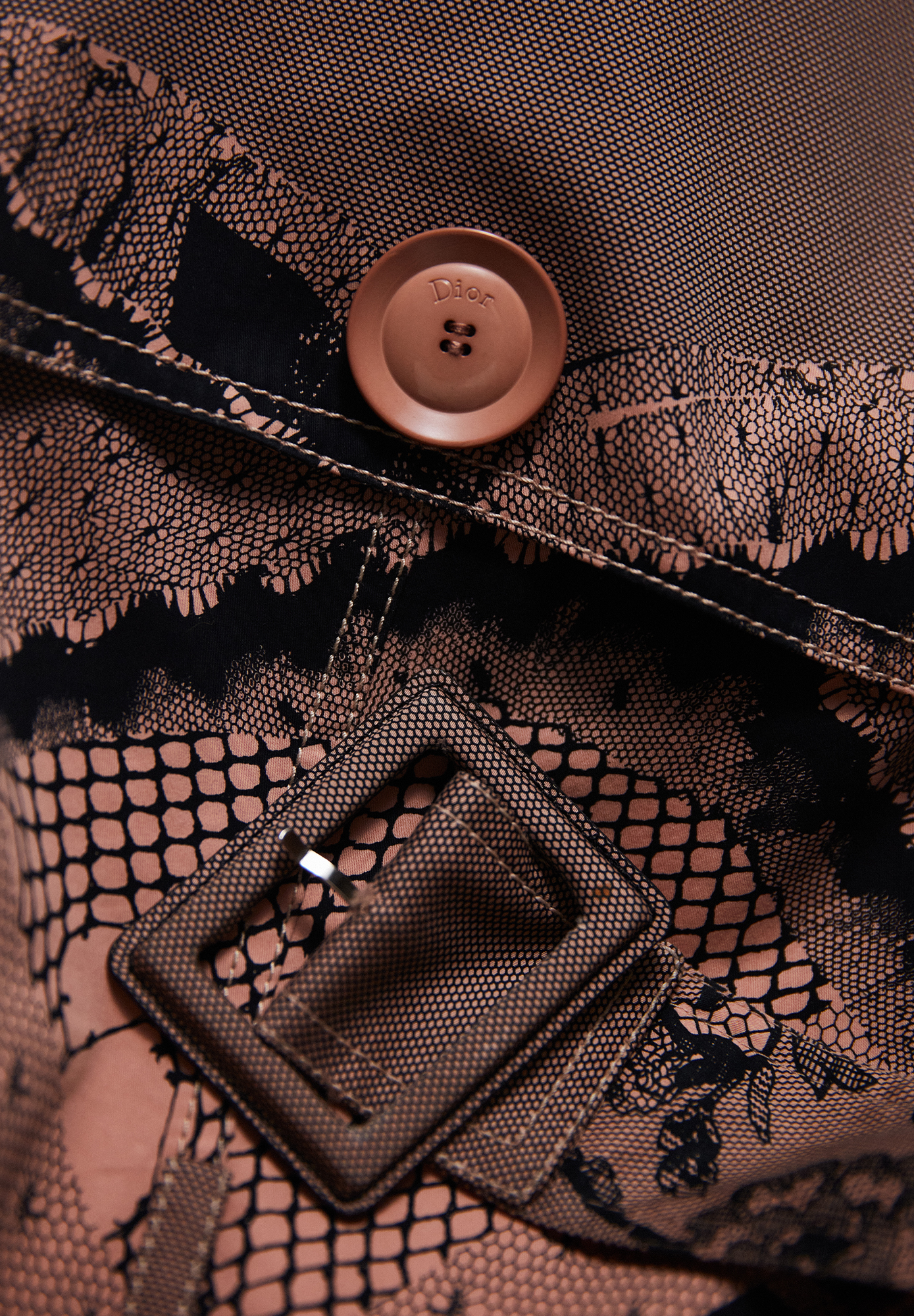 Christian Dior Trench Coat With Lace Print