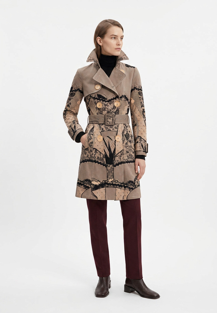Christian Dior Trench Coat With Lace Print