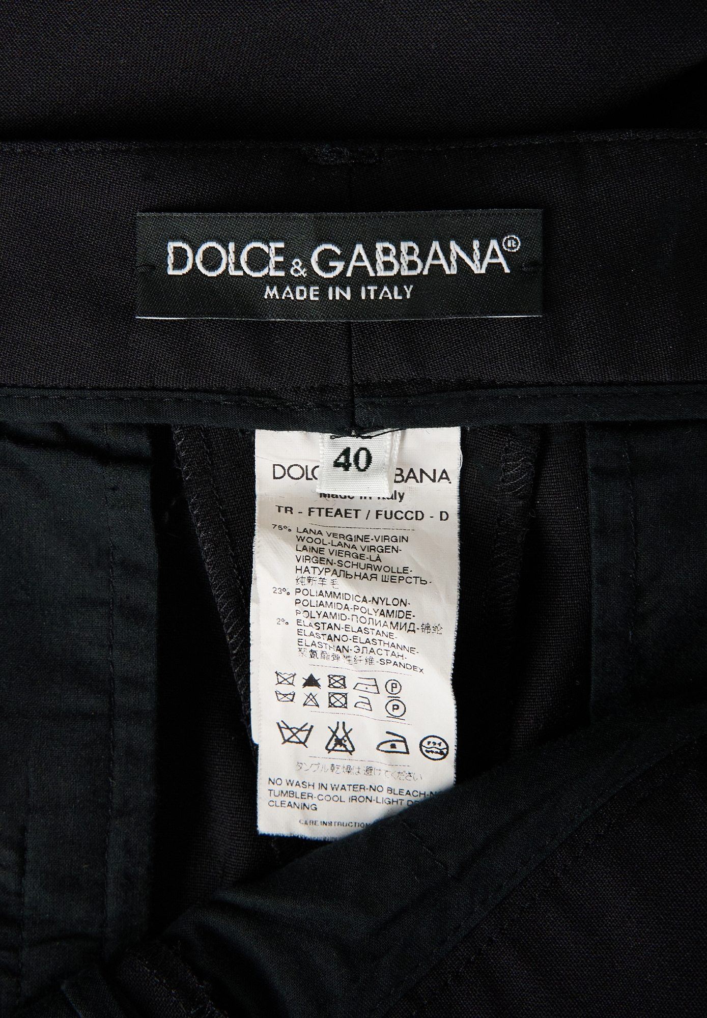 Dolce&Gabbana Black Wool Pants