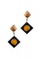 Orange pendants clip-on earrings