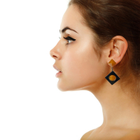 Orange pendants clip-on earrings