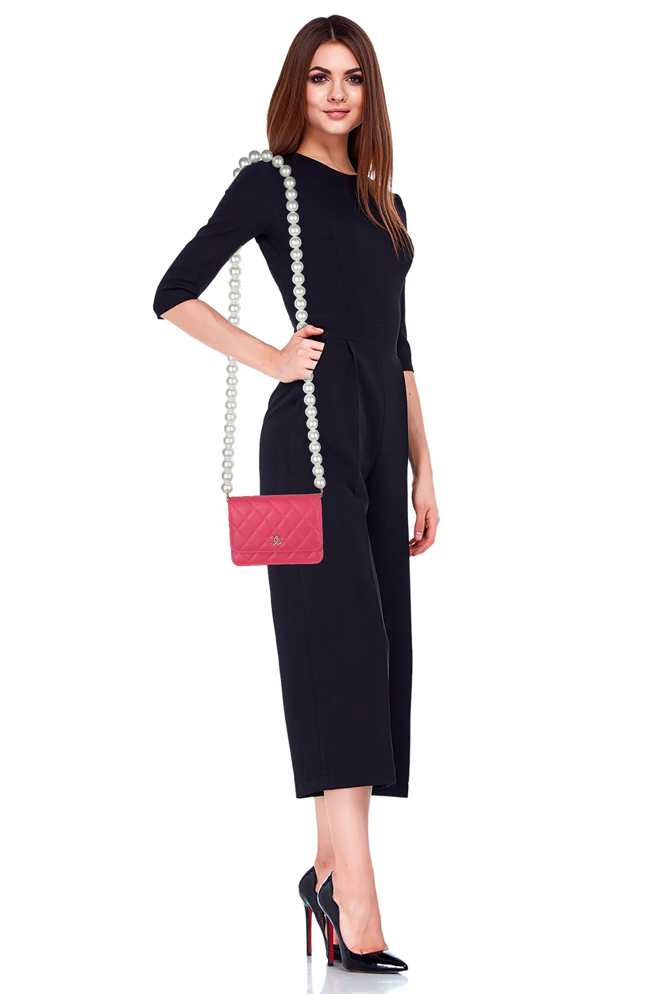 Chanel Pearl Pink Wallet On Chain Bag