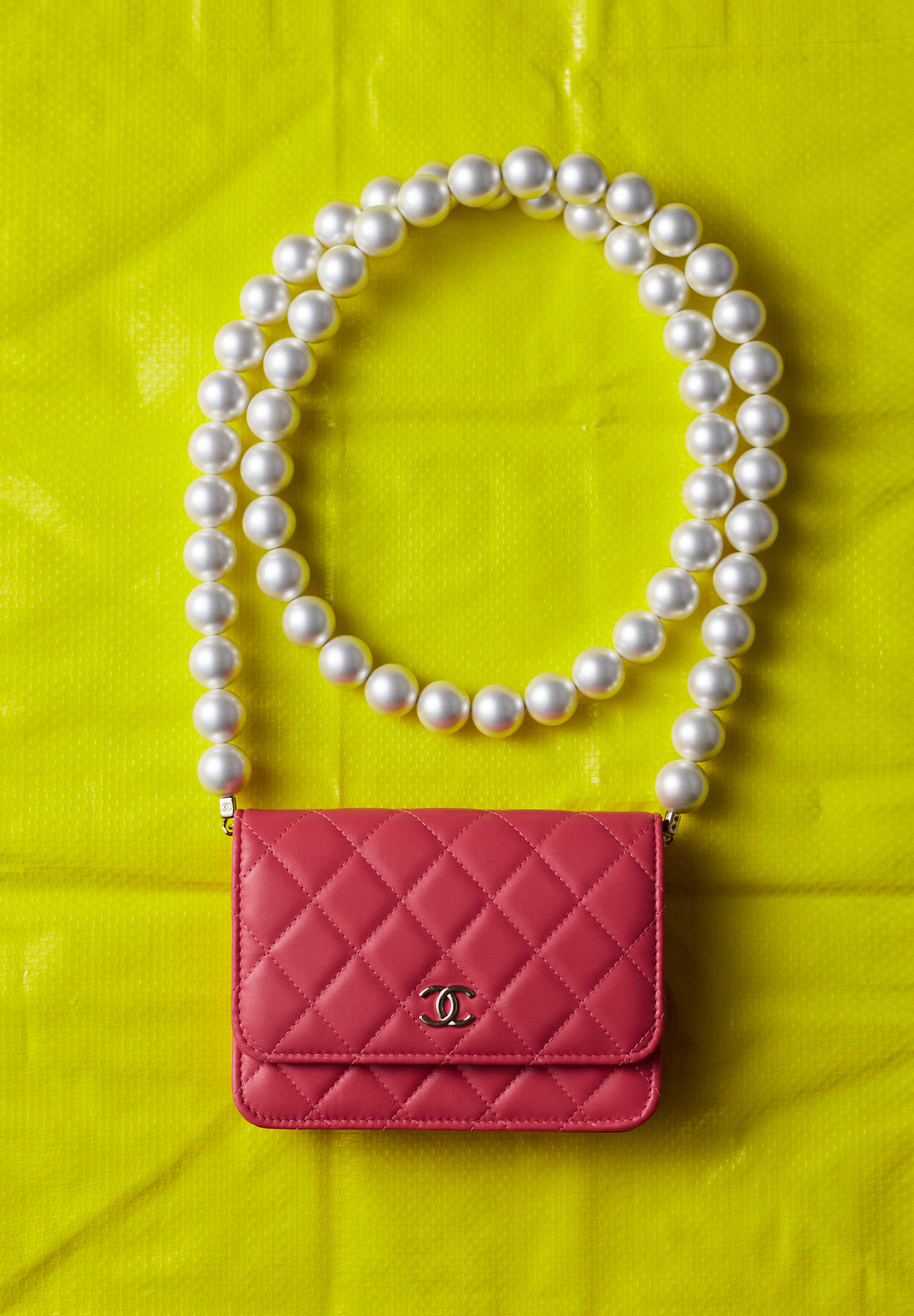 Chanel Pearl Pink Wallet On Chain Bag