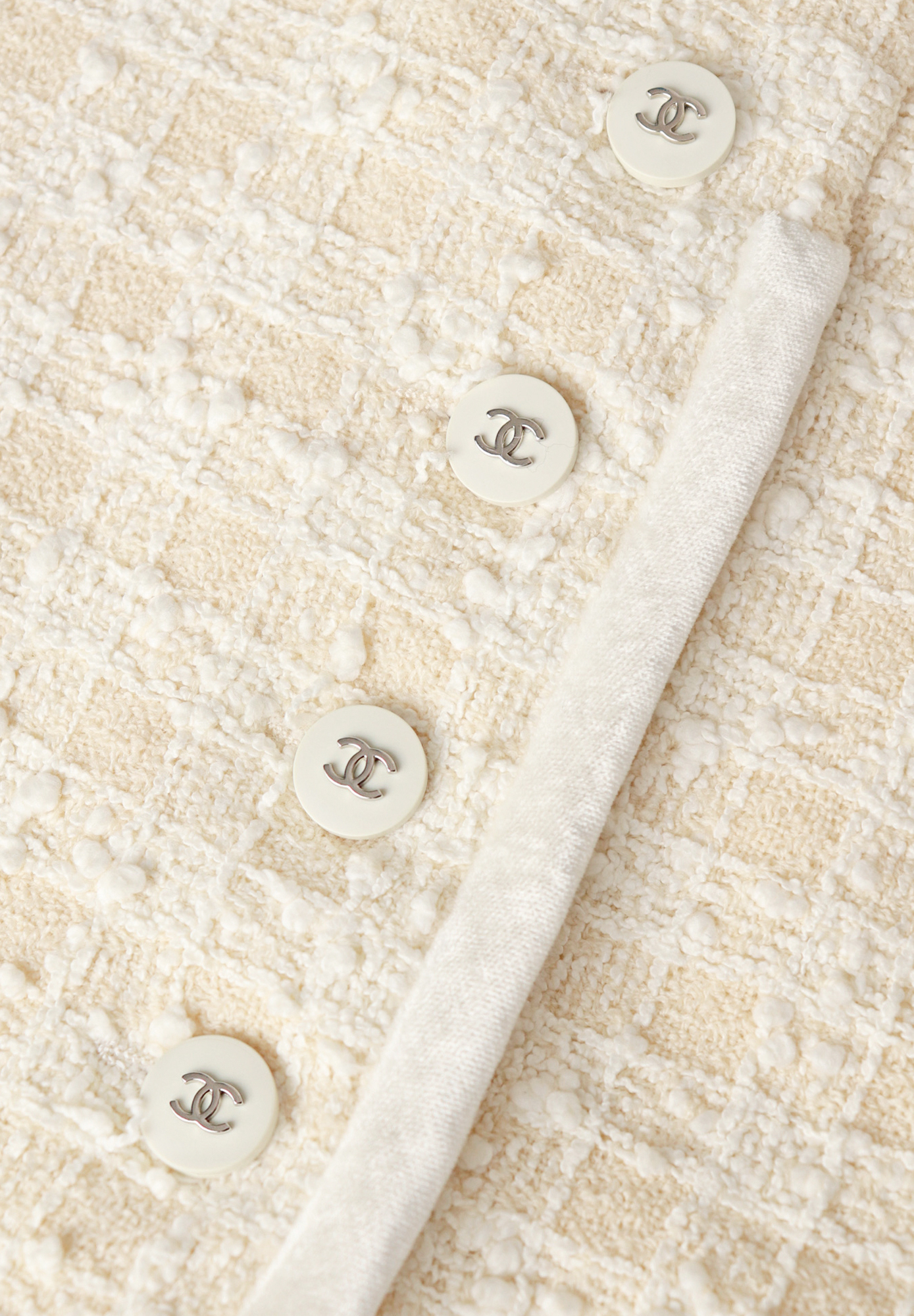 Chanel Ivory Tweed Skirt