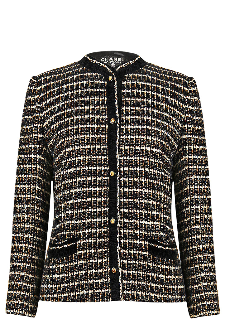 Chanel wool tweed jacket with lion buttons