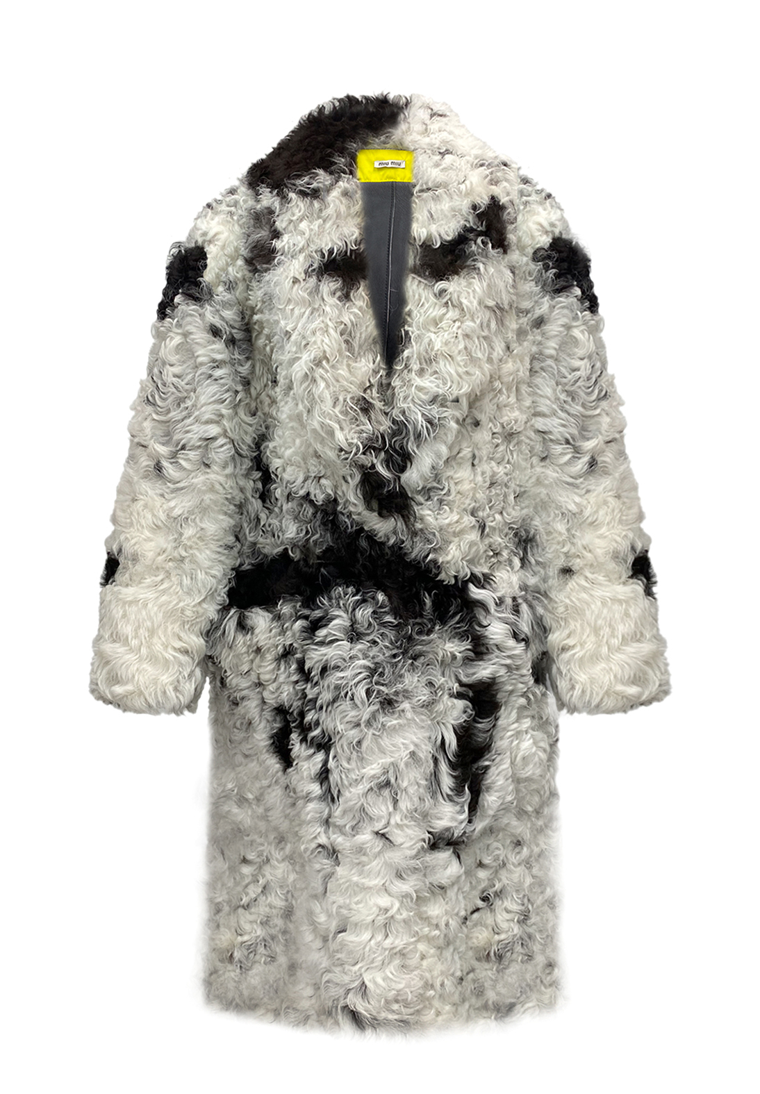 Miu Miu Black And White Shearling Coat