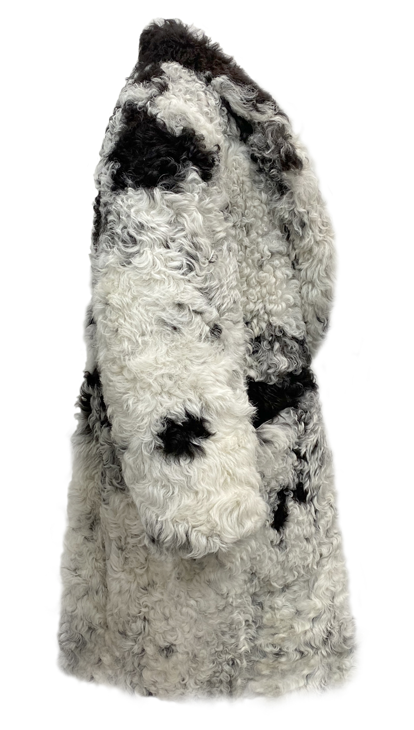 Miu Miu Black And White Shearling Coat