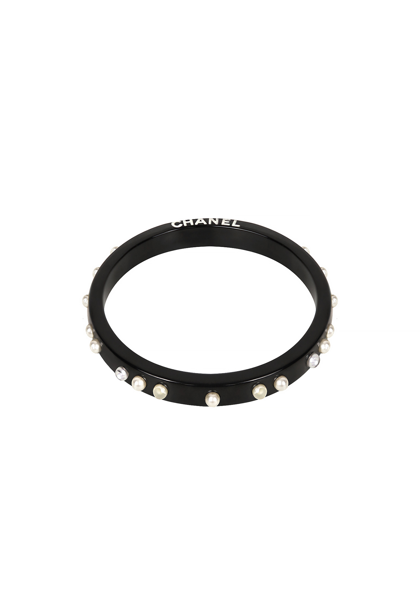 Chanel Black Bracelet With Pearls