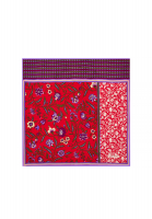 Red Floral-Print Louis Feraud Scarf