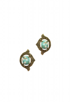 Sarah Coventry Turquoise Crystals Clip-On Earrings