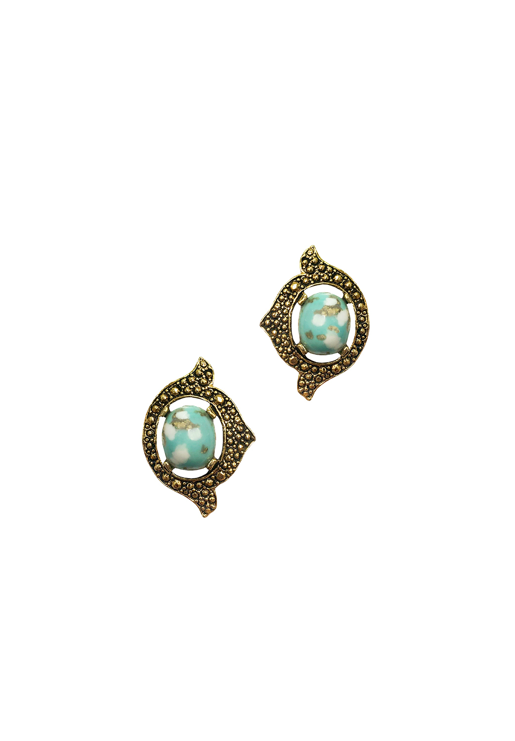 Sarah Coventry Turquoise Crystals Clip-On Earrings