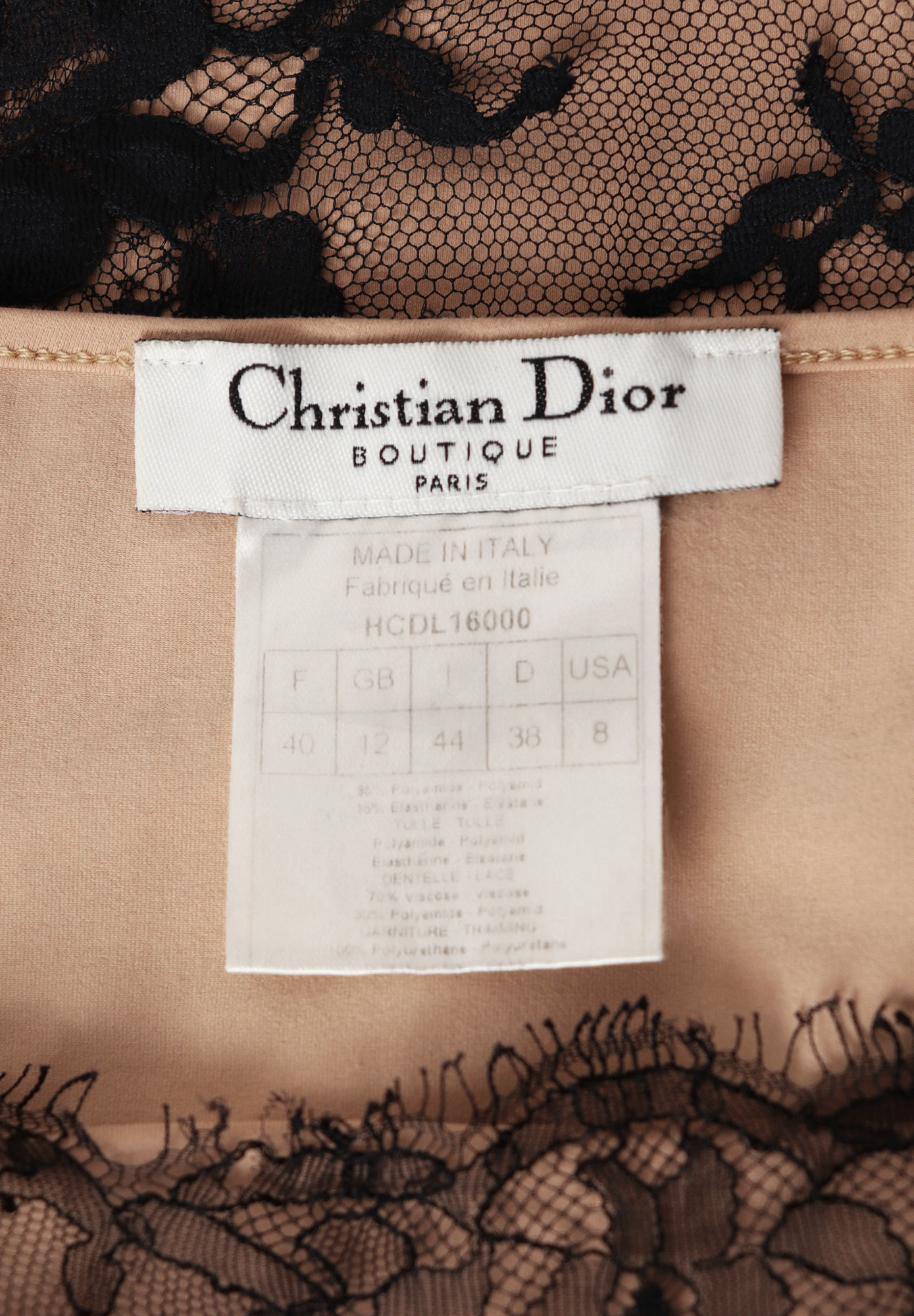 Christian Dior Beige Dress With Lace