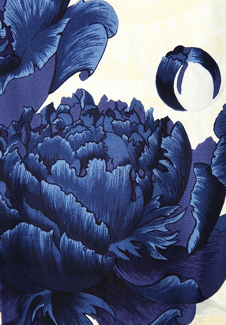 Hermès Blue Peonies Dress